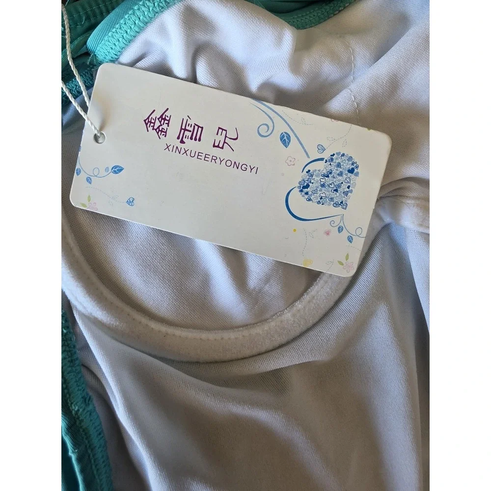 NWT Xinxueeryongyi Women L Teal One Piece Swimsuit Swimwear Sleeveless Bathing